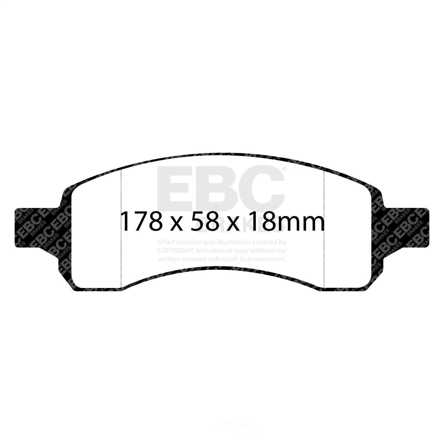 EBC Brakes Yellowstuff 4000 Series Street and Track Brake Pad Set Fits select: 2006-2009 CHEVROLET TRAILBLAZER, 2008-2017 BUICK ENCLAVE
