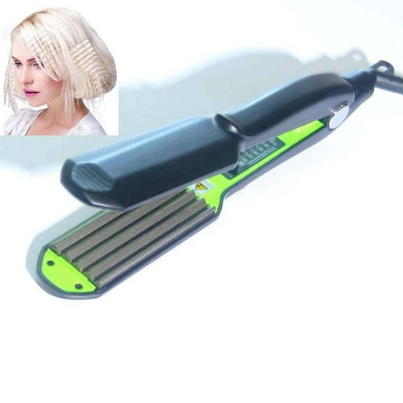 Professional Hair Crimper Iron for 90s Retro Style, 4-Temp Ceramic Hair Waver and Texturizer for Instant Volume and Defined Waves, Anti-Scald Styling Tool