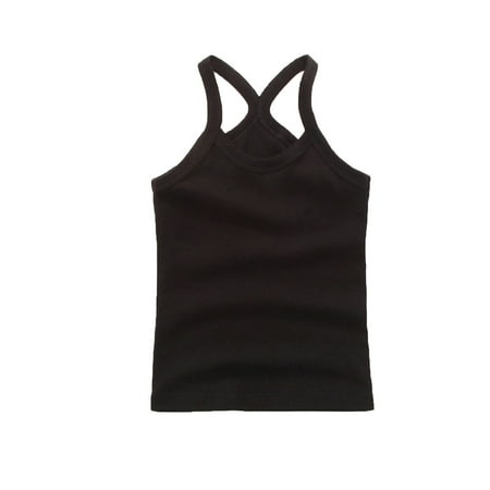 

ZRBYWB Toddler Kids Girl Clothes Dance Tank Top Racerback Crop Tank Top Soild Sleeveless Sports Dance Top Ballet Gymnastics Dancewear Summer Tops