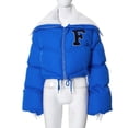 thumbnail image 1 of Chaqueta informal de algodón con cuello alto pequeño y bordado de color sólido a la moda para mujer, 1 of 6