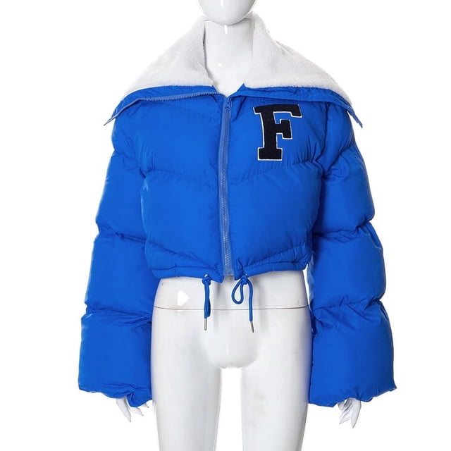 Chaqueta informal de algodón con cuello alto pequeño y bordado de color sólido a la moda para mujer