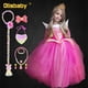 thumbnail image 1 of Vestido de princesa Aurora para niñas, disfraz de princesa Aurora para Halloween, Carnaval, Bella Durmiente, elegante vestido de novia rosa Fivean unisex, 1 of 2