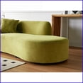 thumbnail image 4 of Modern 6-Seater 132” Curved Velvet Sofa with Throw Pillows – Ergonomic Half Moon for Living Room, Office | Olive Green | Velvet | Throw Pillows, 4 of 10