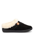 thumbnail image 2 of Clarks Womens Suede Leather Clog Slipper JMS0411B - Warm Plush Faux Fur Lining - Indoor Outdoor House Slippers For Women (9 M US, Black), 2 of 7