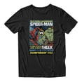 thumbnail image 2 of Marvel Spider-Man Brand New Day Men's Spidey vs Hulk Champ Comic T-Shirt (Black, S-XXXL), 2 of 4
