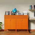thumbnail image 3 of Metal Locker Storage Accent Cabinet with Legs, 2 Door for Home, Office, Entryway and Hallway, 3 of 7