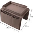 thumbnail image 2 of 1 bolsa de almacenamiento para sofá de color café, bolsa colgante para almacenamiento de reposabrazos de sofá, bolsa de almacenamiento para control remoto, 2 of 4