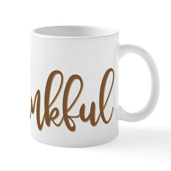 CafePress - Thankful - 11 oz Ceramic Mug - Novelty Coffee Tea Cup