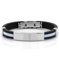 thumbnail image 1 of Mens Black Rubber Bracelet, Baby Blue, 1 of 1