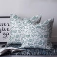 thumbnail image 2 of Pillow Covers 18x18 Set of 2, Boho Teal Green Floral Throw Pillow Covers Decorative Couch Cushion Cover, Vintage Farmhouse Paisley Leaf Microfiber Soft Square Pillowcases for Bedroom Living Room Sofa, 2 of 7