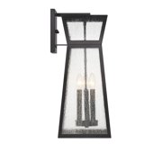 Matte Black Three Light Outdoor Wall Lantern from the Millford Collection