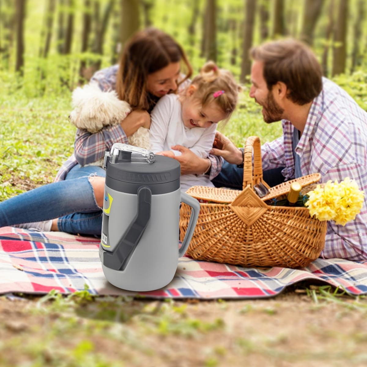 Pinnacle Thermoware Insulated Water Jug with Spout 85 Oz Large Water Bottle with Easy to Carry Handle - Gray