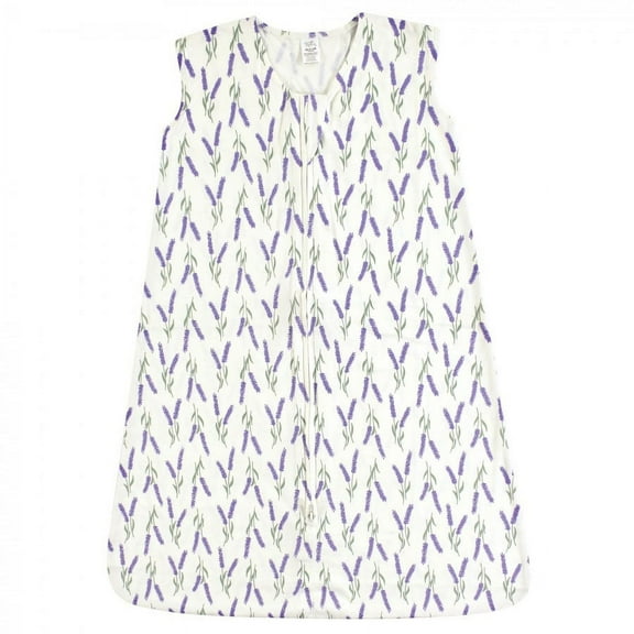 Touched by Nature Baby Girl Organic Cotton Sleeveless Wearable Sleeping Bag, Sack, Blanket, Lavender, 0-6 Months