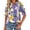 Floral Purple Yellow, variant on Summer Blouses for Women Dressy Casual Fashion Spring Tops Floral Boho V Neck Puff Short Sleeve Top Shirts