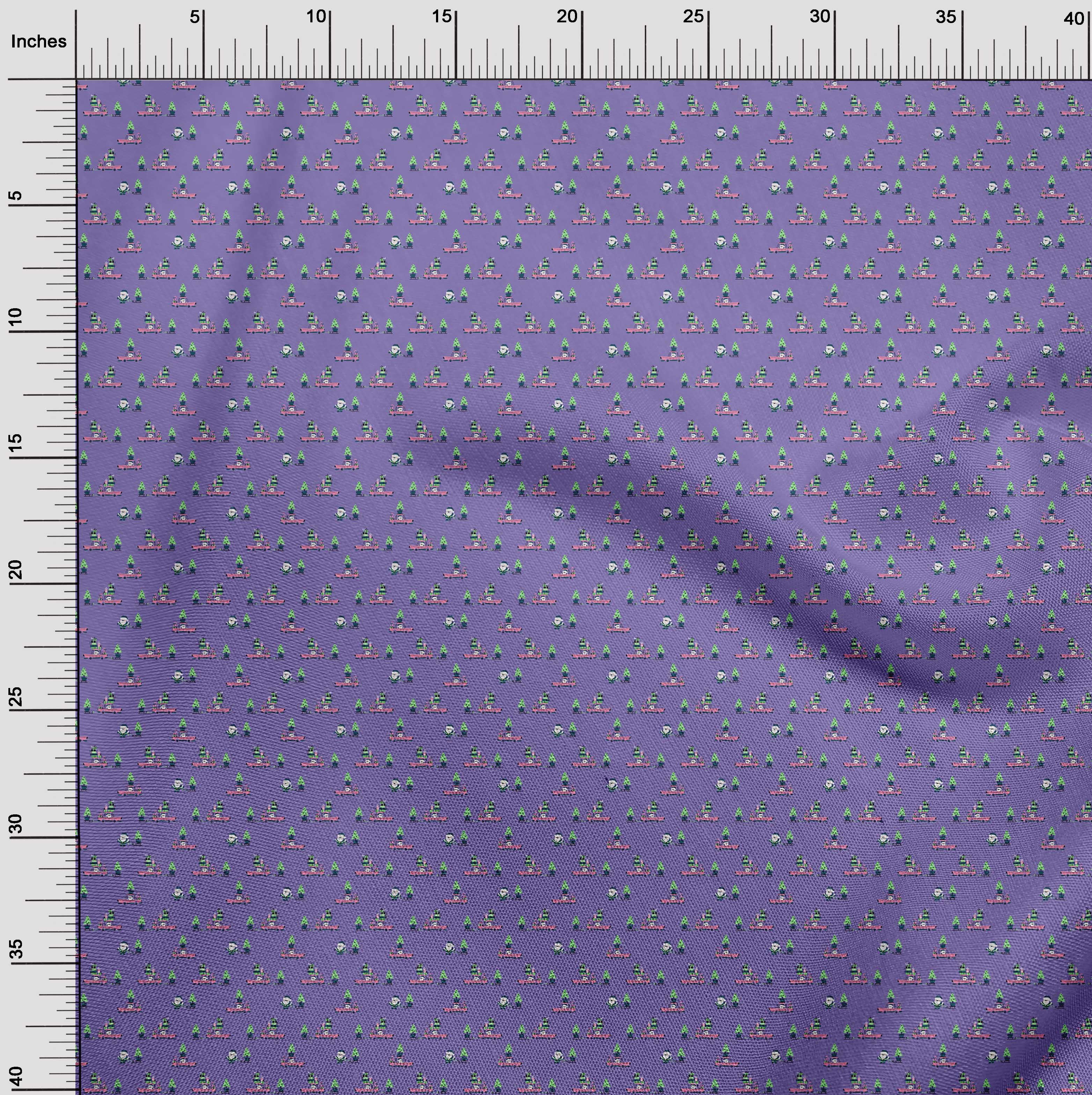 oneOone Cotton Jersey Violet Fabric Christmas Sewing Material Print Fabric By The Yard 58 Inch Wide