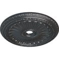 thumbnail image 3 of 35 1/8"OD x 4 7/8"ID x 2 1/2"P Viceroy Ceiling Medallion (Fits Canopies up to 4 7/8"), Hand-Painted Pewter, 3 of 6