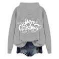 thumbnail image 2 of Vintage Christmas Sweatshirt Christmas Hoody Long Sleeve Printed Fleeced Hooded Tops with Hood Cute Fall Clothes Womens Hoodie Light Gray XL, 2 of 4