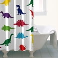 thumbnail image 4 of White Colorful Dinosaurs Silhouette Pattern Shower Curtain 36"x72" ,Bathroom Decorative Shower Curtains Set with 12 Hooks,Modern Waterproof Washable Shower Curtain, 4 of 6