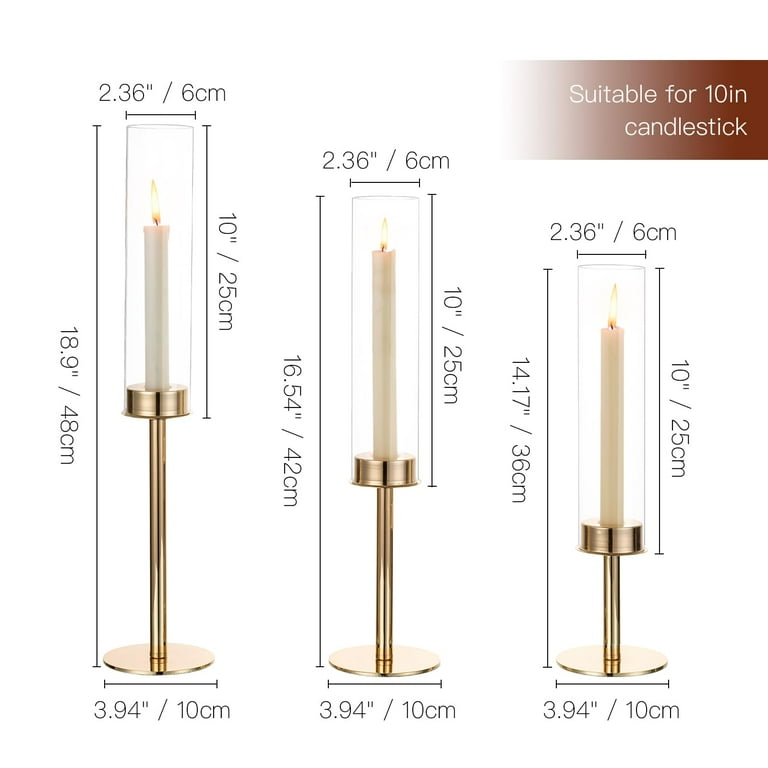 Nuptio Gold Taper Candlestick Holders, Set of 3 photo 8