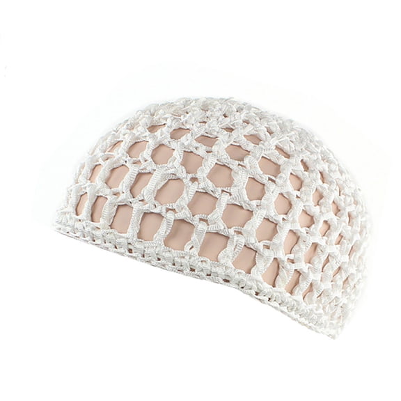 AirLoni Women's Hair Net Cap Handmade Hairnet Wig Cap Top Net Cap Solid Color Hair Care Cap Sleeping Cap Mesh Nets Cap White,One Size