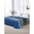 thumbnail image 6 of Twin Flat Sheet 66"x96", Blue Mountain Soft Lightweight Bedding Flat Sheets Only, Modern Art Green Forest Lake Brushed Microfiber Top Bed Sheet, Breathable StainResistant Bedsheets, 6 of 9
