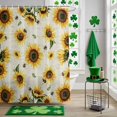 thumbnail image 5 of Shower Curtain, Country Yellow Sunflower Bee Waterproof Shower Curtain Set with Hooks for Bathroom Showers,Stalls and Bathtubs,60x72In Spring Floral Botanical, 5 of 9