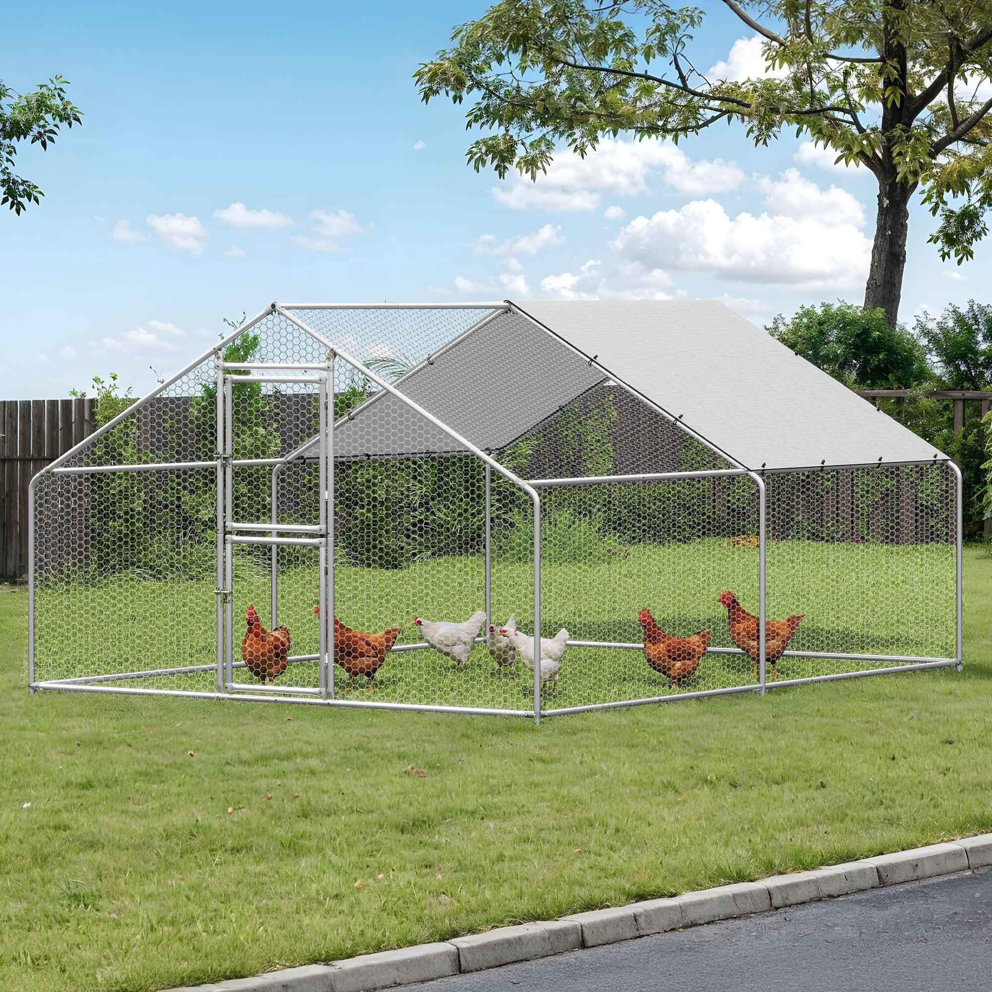 Uforic 13.1 x 9.8 x 6.4 ft ( 157.48" x 118" x 76.8" ) Outdoor Dog Kennel Outside Large Heavy Duty Shade Dog Pen Playpen Pet Dog Enclosure Crate Dog Run House with Anti-UV Cover
