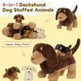 thumbnail image 5 of Tezituor 4Pcs Dachshund Stuffed Animal 18'' Mommy Stuffed Weiner Dog with 3 Puppies Plush Toy, 5 of 9