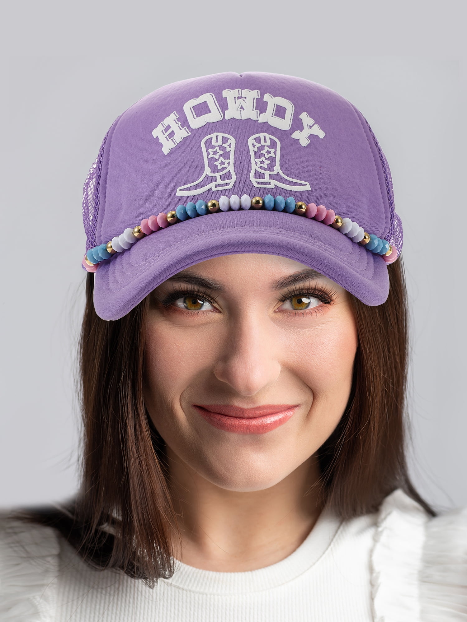 Packed Party Howdy Trucker Hat, Purple, 1 Piece