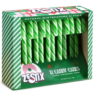 Candy Canes - Classic Green & White Wintergreen Flavor, 12 Count | Individually Wrapped Holiday Treats for Kids & Adults, Perfect Stocking Stuffers & Gift Sets