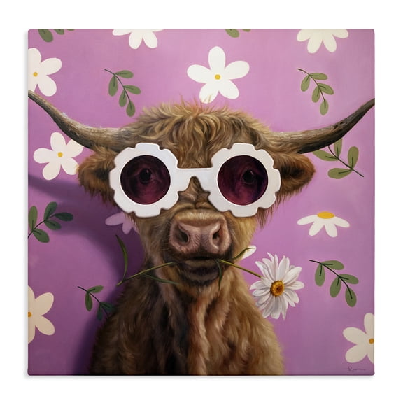 Stupell Industries Cottage Fresh As A Daisy Cattle Canvas Art, 17 x 17, by Lucia Heffernan