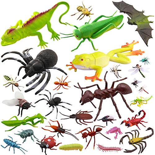Pinowu 27pcs Bug Toy Figures Playset for Kids Boys, 26? Fake Bug