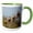 Green/White, variant on 3drose, Crested Caracara, Caracara Cheriway., 11oz Two-tone Black Mug