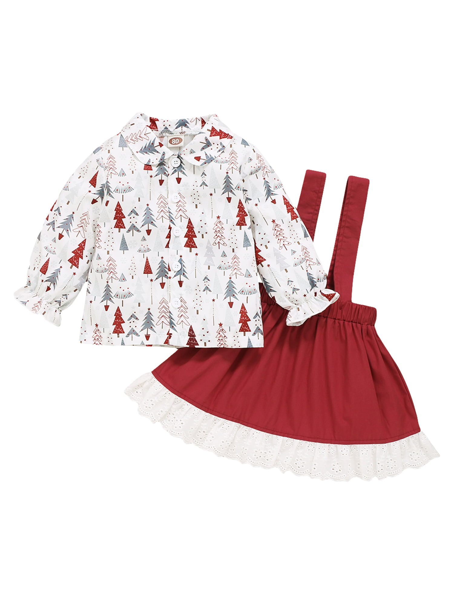 Merry Christmas & Happy Year Baby Skirts Lovely Kids T Shirt Dress Soft Flounces Skort 