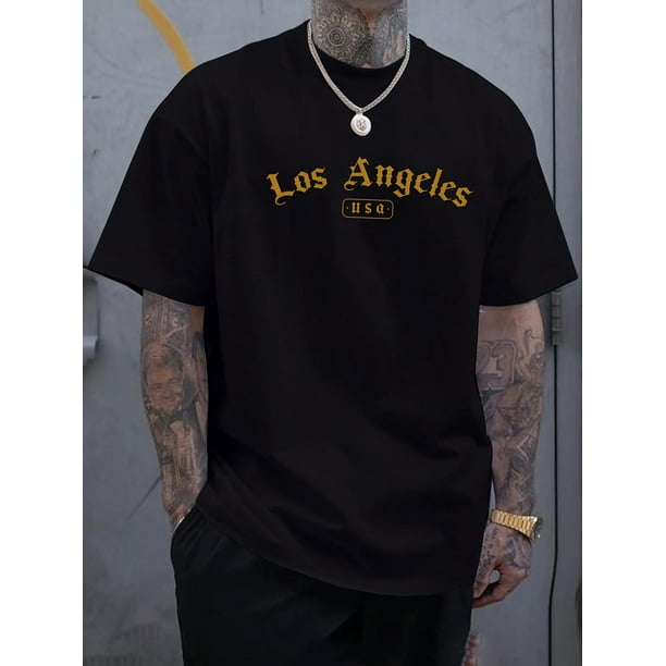 Los Angeles Print T Shirt, Tees for Men, Casual Short Sleeve T-shirt for Summer Tee For Adult, Men, Women, Teen, Teenager, Adolescent, Youth