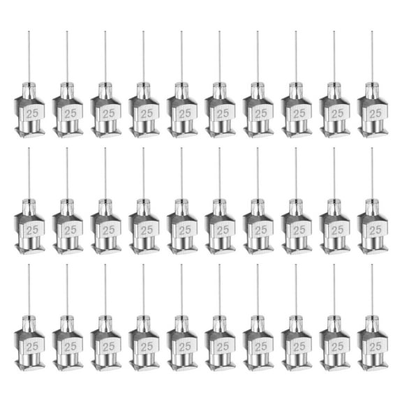 Uxcell 30pcs 25G Stainless Steel Dispensing Needles, 1/2" Glue Needle Tube Blunt Tip