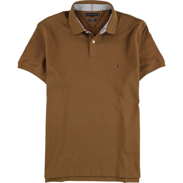 Tommy Hilfiger Polo en Coton pour Homme, Brun, Grand