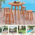 thumbnail image 4 of GVN Barstools, Countertop Bar Chairs,Bar Stools,18-Inch Outdoor Wood Bar Stools Set of 2 with Round Seat and Footrest, 4 of 8