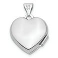 thumbnail image 4 of Finest Gold Sterling Silver Rhodium-Plated Double Hearts 15 mm Heart Locket, 4 of 5