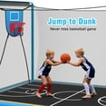 thumbnail image 3 of Seizeen Outdoor Trampoline for Kids, 8x12FT 3-in-1 Rectangle Trampoline W/ Enclosure for Adults, Heavy-Duty Frame, Basketball Hoop, Soccer Target, Shoe Bag, Ladder, 3 of 8