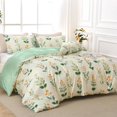 thumbnail image 3 of Housse de Couette Format Grand Réversible Ensemble de Housse de Couette Florale avec Fermeture Éclair Pièces Motifs Botaniques Ensemble de Literie en Microfibre Douce (&#x Taies d'Oreiller &#x&#, 3 of 4