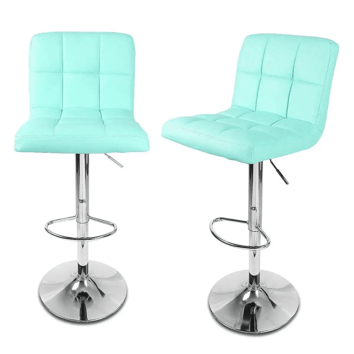 Magshion Modern Square Faux Leather Adjustable Bar Stools with Back