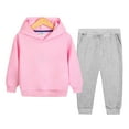 thumbnail image 2 of Karoyedx Kids School Clothes Toddler Boys Clothes Hoodie Sweatshirt ang Pants 2 Piece Set Boys Fashion Fall Winter Outfits Set Light Pink Size,5-6 Years, 2 of 6