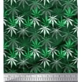 thumbnail image 1 of Soimoi Polyester Crepe Fabric Dot & Chestnut Leaves Printed Fabric 1 Yard 42 Inch Wide, 1 of 3