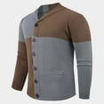 thumbnail image 3 of ZCFZJW Men's Color Block Knitwear Button Down Shawl Collar Cardigan Sweater with Pockets Lightweight Casual Fall Winter V Neck Cable Knit Pullover Sweater Tops Gray XXL, 3 of 8