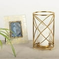 thumbnail image 2 of Set of 12 Gold Metal Pillar Hurricane Candle Holder, 2 of 3