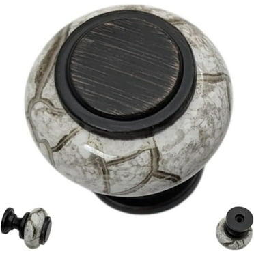 DIY Décor Hub-Small Oil-Rubbed Bronze Granite-Gray Ceramic Cabinet Knobs 10 Pack