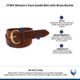 thumbnail image 4 of CTM  Faux Suede Belt with Brass Buckle (Women), 4 of 4