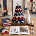 thumbnail image 3 of Americana Christmas Tree Quilt Kit, DIY Holiday Patchwork Sewing Craft Kit, Red White Blue Stars & Stripes Craft Set for Adult Beginners, Gifts for Quilting Lovers(2PCS), 3 of 6