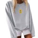 thumbnail image 1 of Gibobby Sudadera oversize mujer Sudadera suelta para mujer cuello redondo para otoño e invierno(Gris,XG), 1 of 4